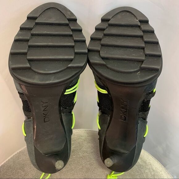 dkny Black Neon Lancy Athletic high heel ankle bootie size 8.5 - Picture 7 of 8